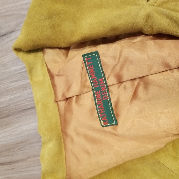 Katharine Hamnett Denim Lined 3 Button Suede Jacket Vintage 90s Women's - Picture 4 of 12